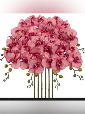 NIB Dilatata Faux Floral Butterfly Orchid Stems,6 Pcs,32",Pink,Real Touch,DIY